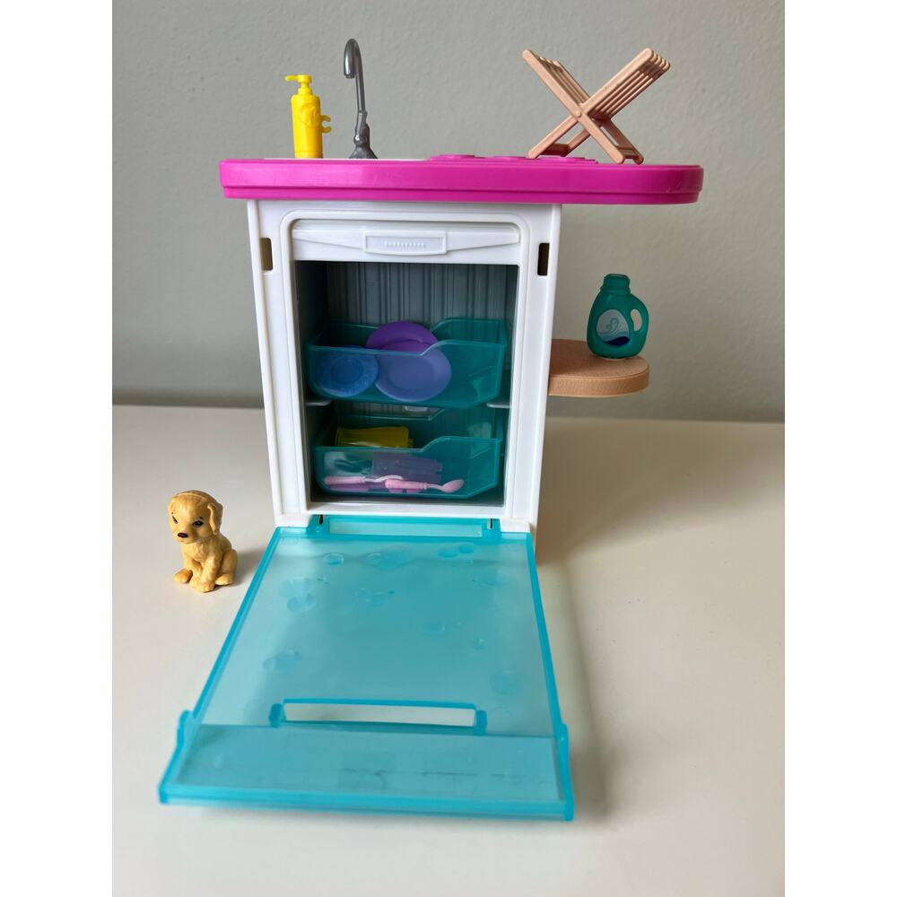 Barbie Doll House Kitchen Replacement Lot Sink Dishwasher Counter Mattel 2018 - Picture 6 of 9